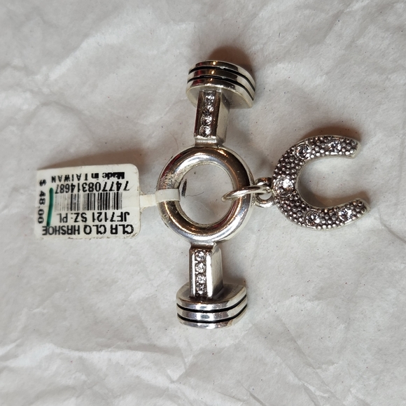 BRIGHTON color clique cord horseshoe ornament for bracelet silver NEW $48 - Picture 2 of 4